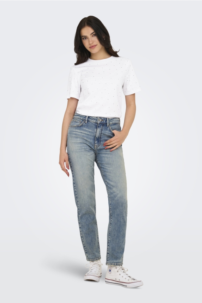 ONLMONJA S/S STUDS TEE JRS 15340939 White/STUDS